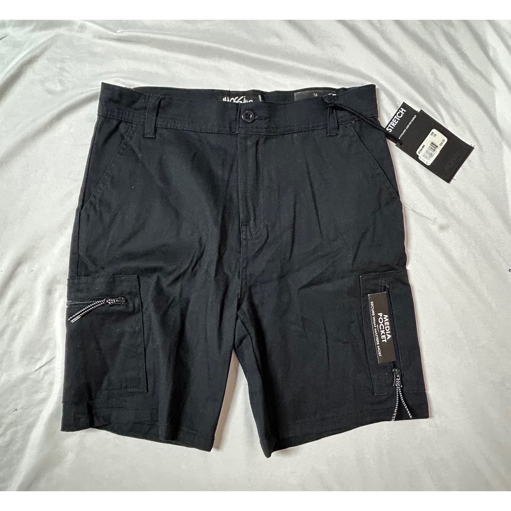 Mossimo Women's Black Cargo Shorts Stretch Classic Fit Media Pocket Size 16 NWT